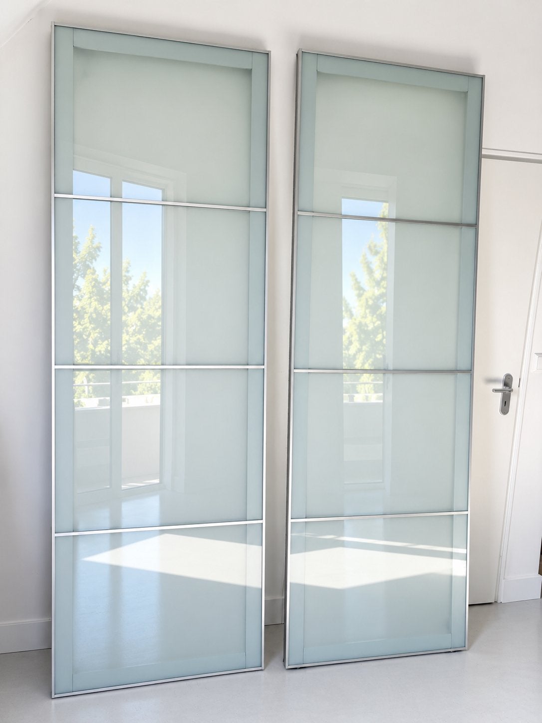 IKEA PAX schuifdeuren glas – set van 2 – aluminium frame, Ophalen, Gebruikt, Glas, 200 cm of meer