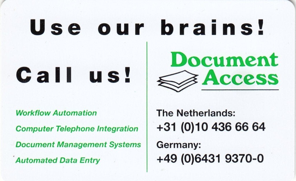 Telefoonkaart CRE177 Document Access ongebruikt, Verzamelen, Verzenden, Nederland