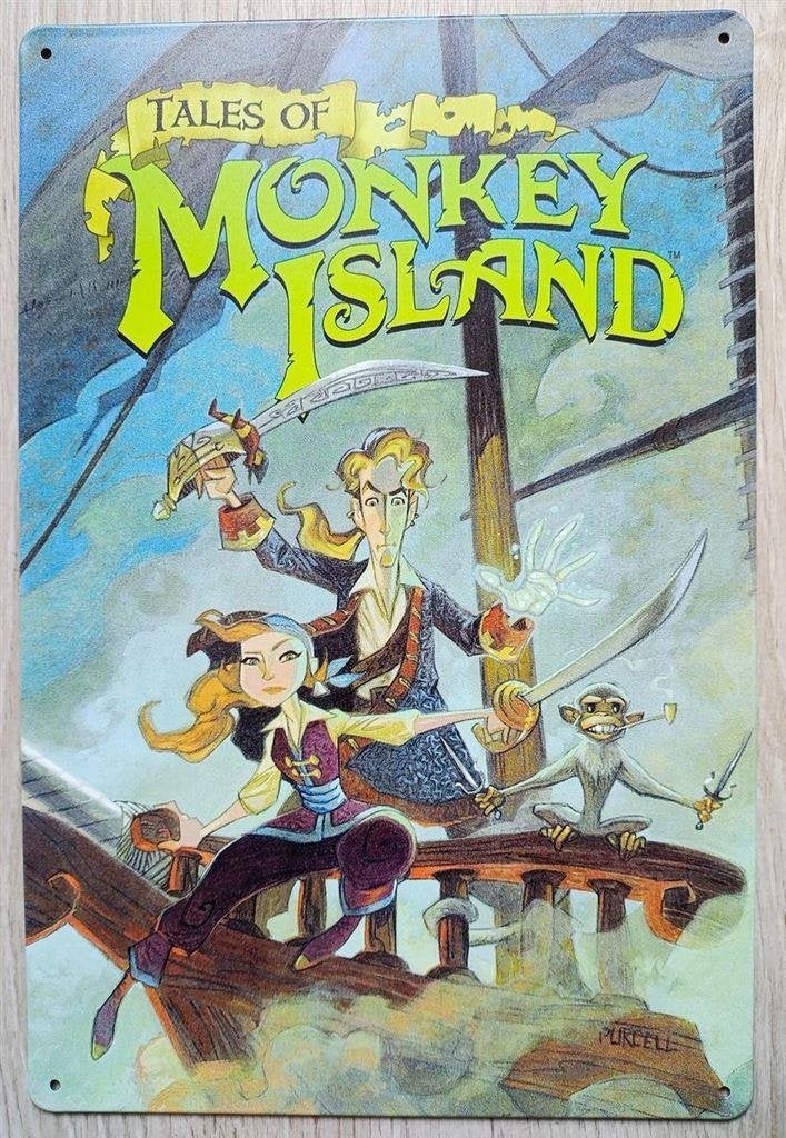 Metalen Wandbord The Tales of Monkey island retro pc spel, Verzenden, Nieuw