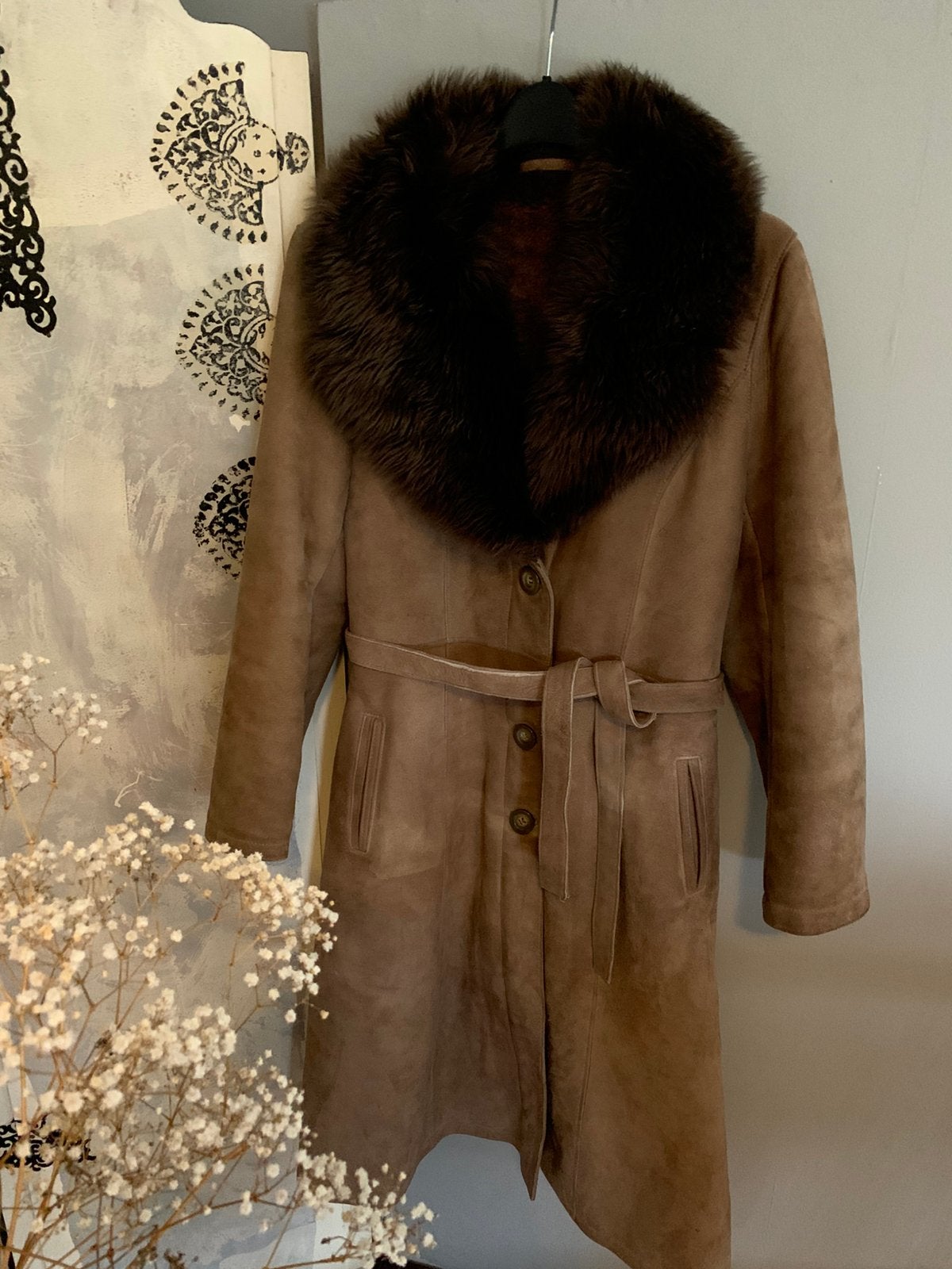 Lammy coat shearling met ceintuur M L, Maat 38/40 (M), -, Ophalen of Verzenden, Zo goed als nieuw