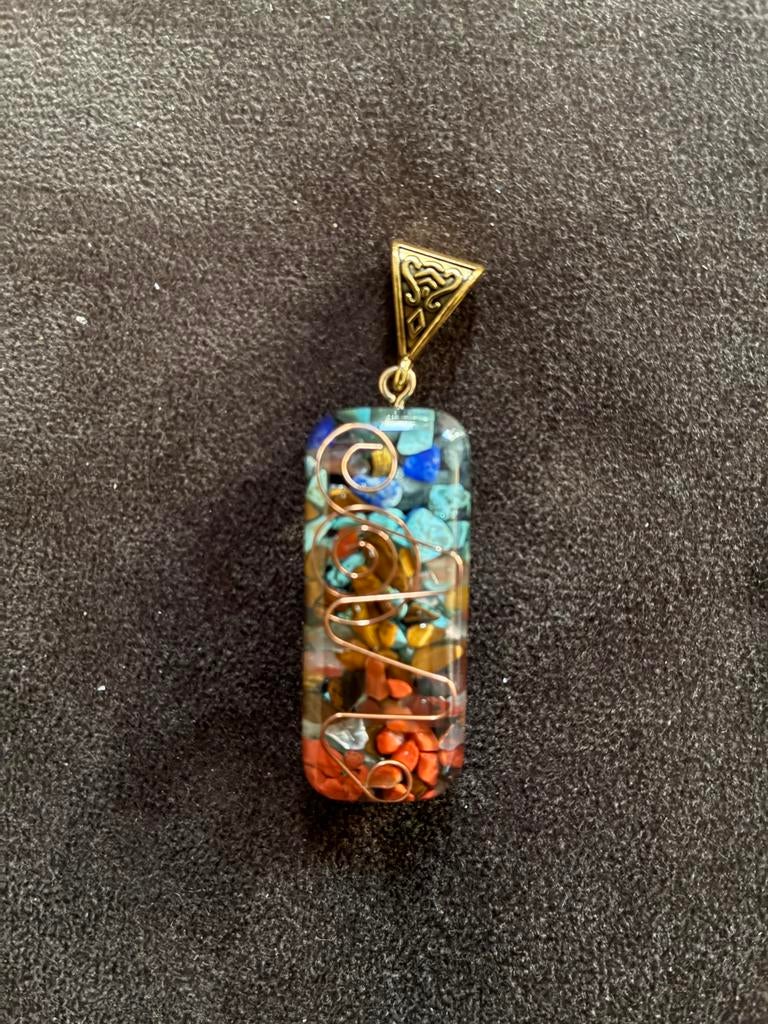 Chakra Orgonite Hanger Regenboog Kristallen Yoga Ketting, Overige materialen, Nieuw, Ophalen of Verzenden, Met edelsteen