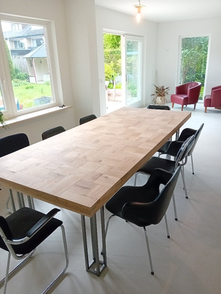 Design blokjes tafel | Eiken | Op maat gemaakt|, Tafel en meer, Info@tafelenmeer.nl, Eikenhout, Rechthoekig
