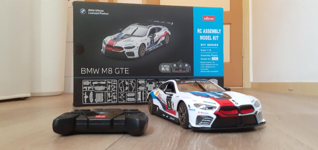 Rastar BMW M8 GTE 1:18 rc afstandsbestuurbare auto, Elektro, Nieuw, Ophalen of Verzenden, Auto onroad