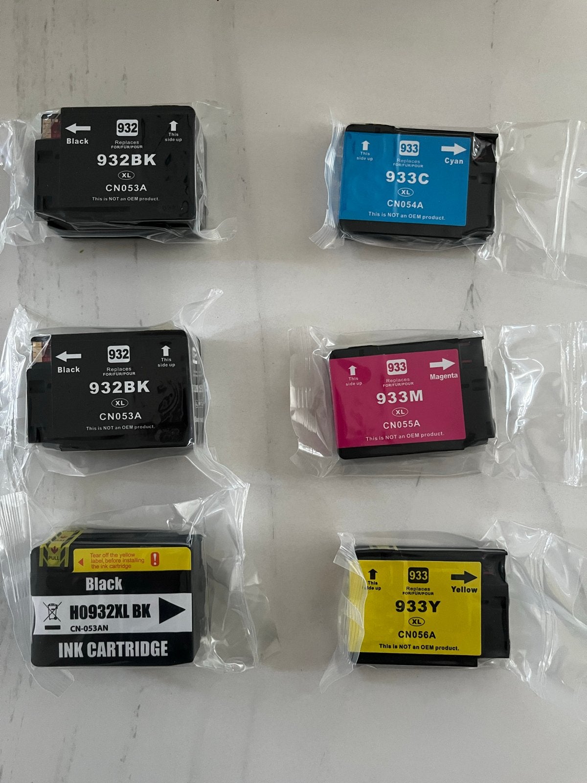 Nieuwe inkt cartridge set: 3x932XL BK, 933C, 933M, 933Y, Verzenden, Nieuw, Cartridge