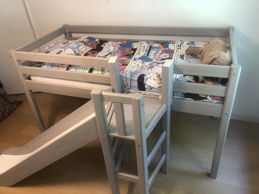 Flexa halfhoogslaper platform en glijbaan 90200 whitewash, Ophalen, Gebruikt, Halfhoogslaper