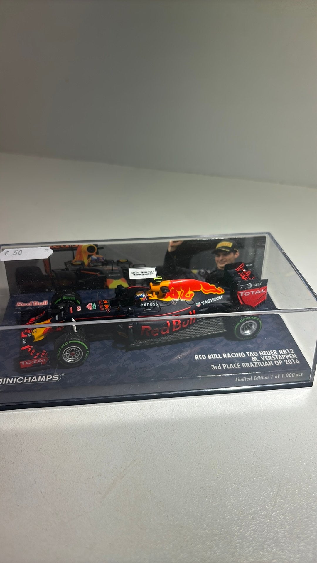 F1 red bull rb12 m.verstappen brazilian 2016 minichamps 1.43, Auto, Ophalen of Verzenden, MiniChamps, A