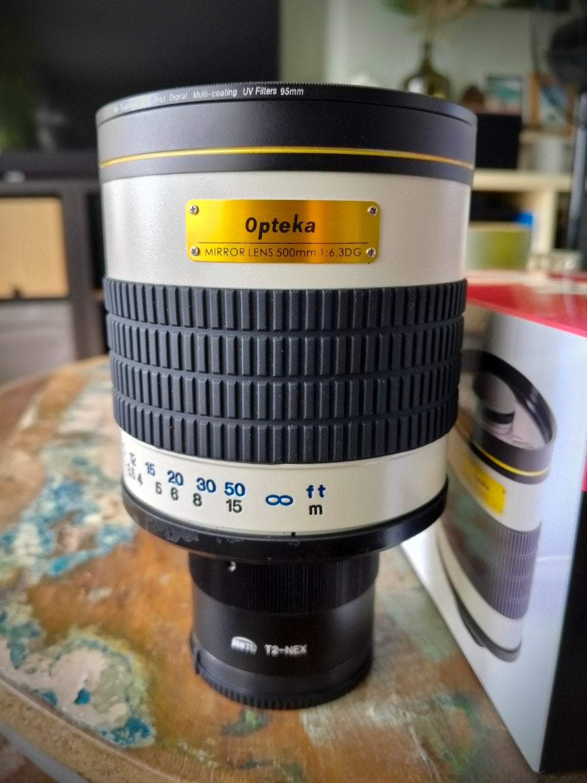 500mm f6.3 mirror telelens + Sony E adapter., Zo goed als nieuw, Handmatige focus, 500 mm, Telelens