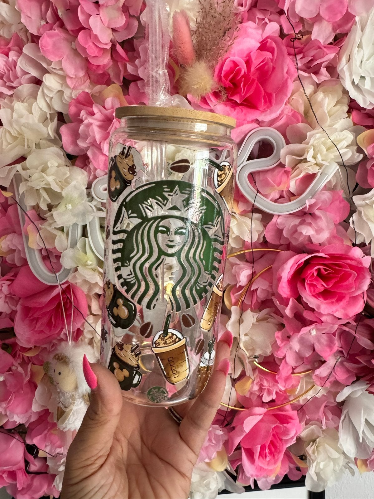 Starbucks drinkbeker met bamboe deksel en rietje, Meerkleurig, Nieuw, Ophalen of Verzenden, Modern