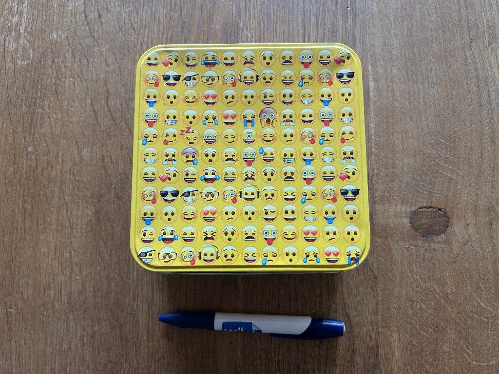 Emoji blik 15 x 15 x 6,5 cm, Verzamelen, Ophalen of Verzenden, Gebruikt, Overige