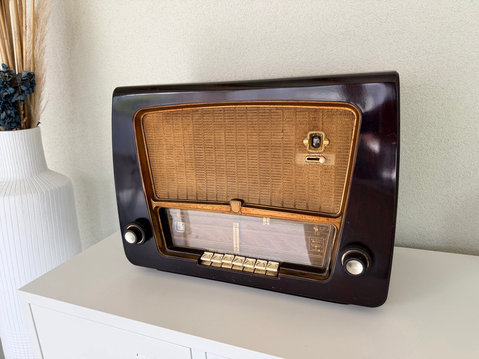 Vintage Philips BX533A 50 buizenradio - Jaren '50, Ophalen, Gebruikt, Radio