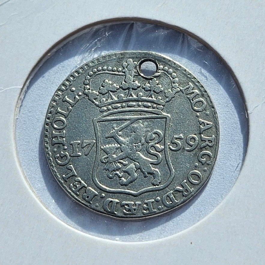1/4 (kwart) gulden 1759 Holland, Vóór koninkrijk, Zilver, Losse munt, Overige waardes