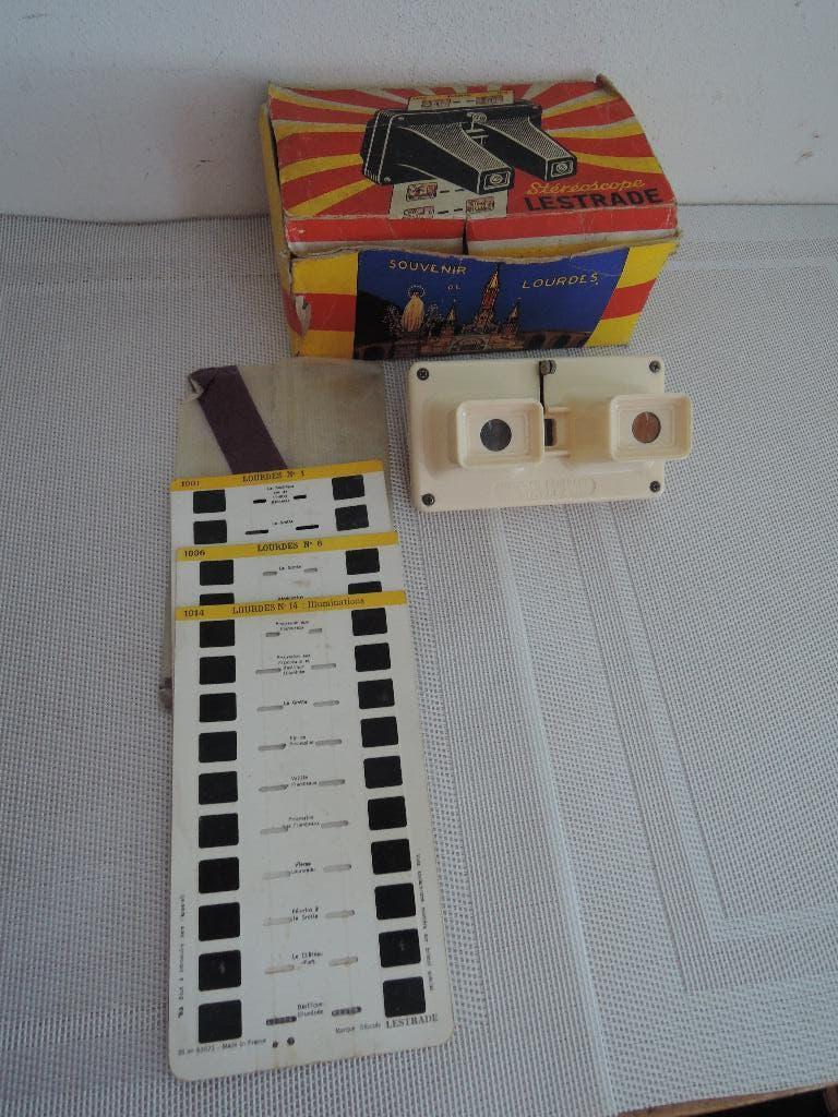 Stereoscope Lestrade viewmaster met 3 fotokaarten, Antiek en Kunst, Antiek | Speelgoed, Ophalen of Verzenden