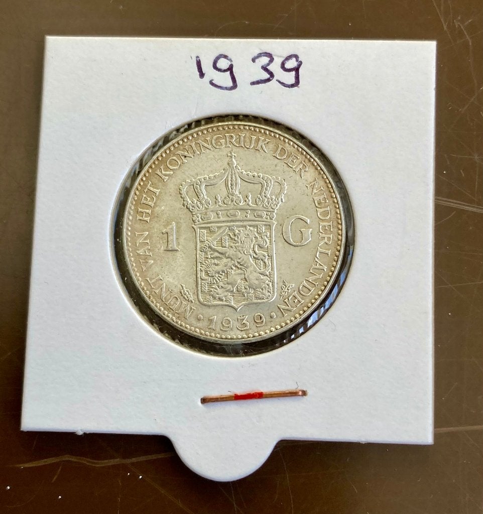 Zilveren Gulden Wilhelmina 1939, Postzegels en Munten, Munten | Nederland, 1 gulden, Verzenden, Zilver, Koningin Wilhelmina