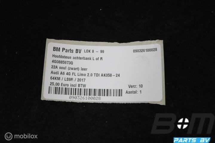 Hoofdsteun achterbank L of R Audi A6 4G 4G0885973Q, Auto-onderdelen, Gebruikt