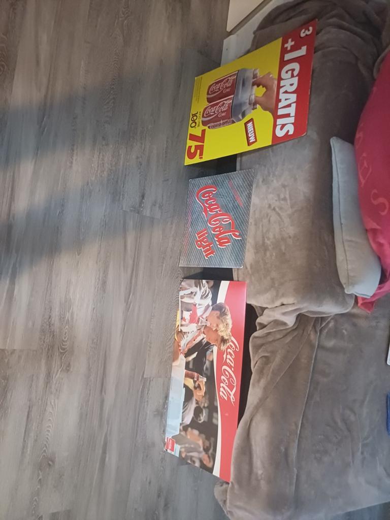 3 coca cola borden heel erg oud van hard karton, Ophalen of Verzenden, Reclamebord