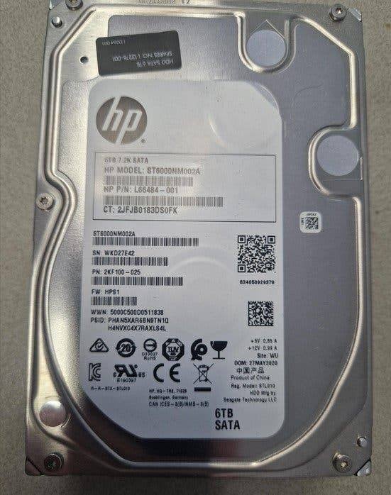 HP / Seagate Exos 7E8 6TB 3.5" SATA HDD – ST6000NM002A, Computers en Software, Harde schijven, Intern, Gebruikt, Ophalen of Verzenden