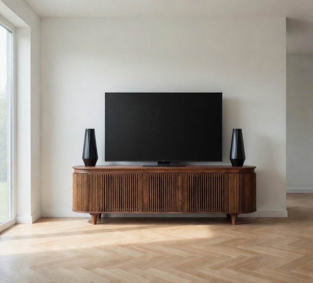 Eiken tv meubel 185cm japandi stijl, Ophalen of Verzenden, Nieuw, 25 tot 50 cm, Minder dan 100 cm
