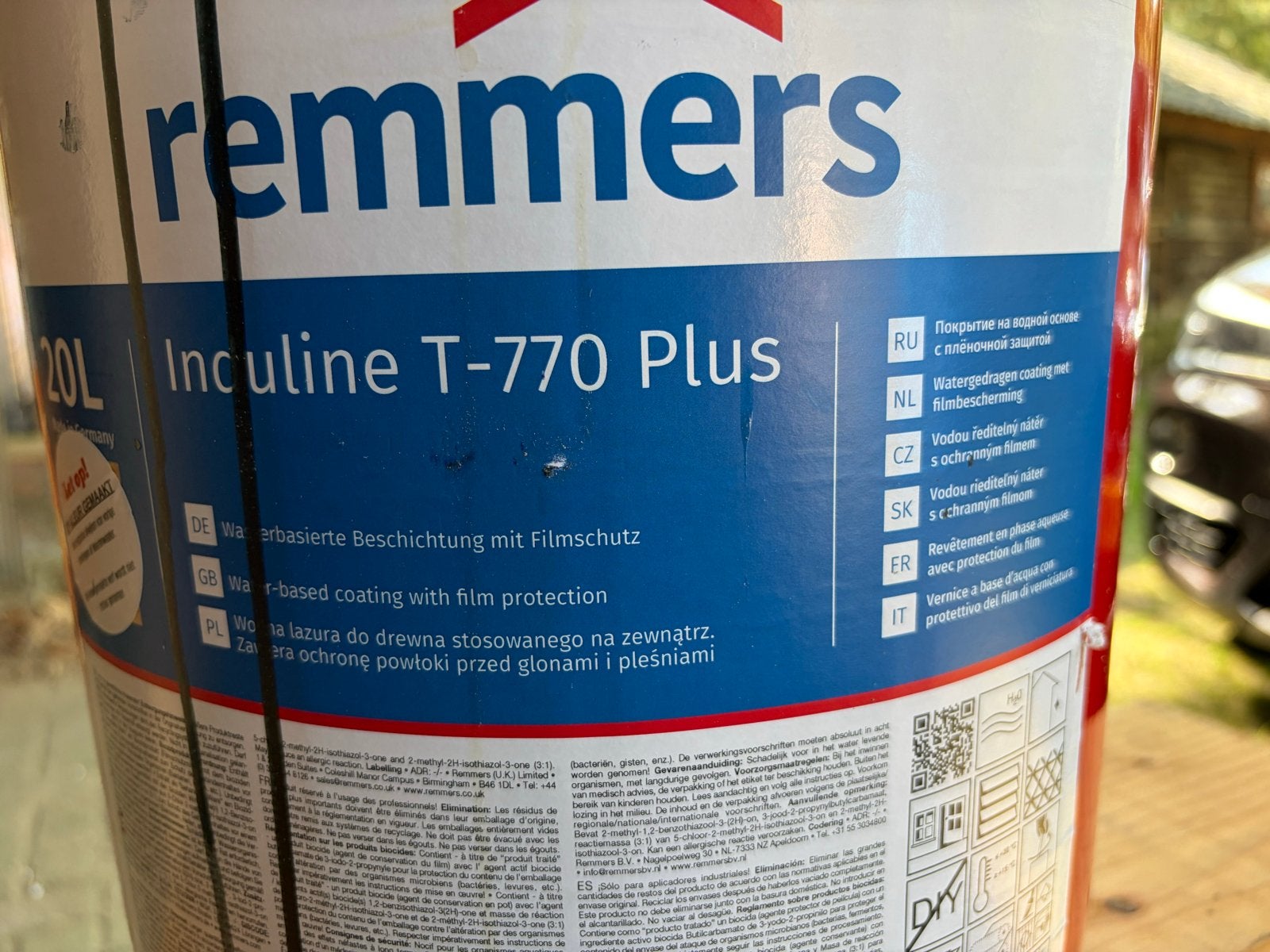 Houtbescherming: Remmers Induline GW-310, 20L antracietgrijs, Ophalen, Beits, Zo goed als nieuw, 20 liter of meer
