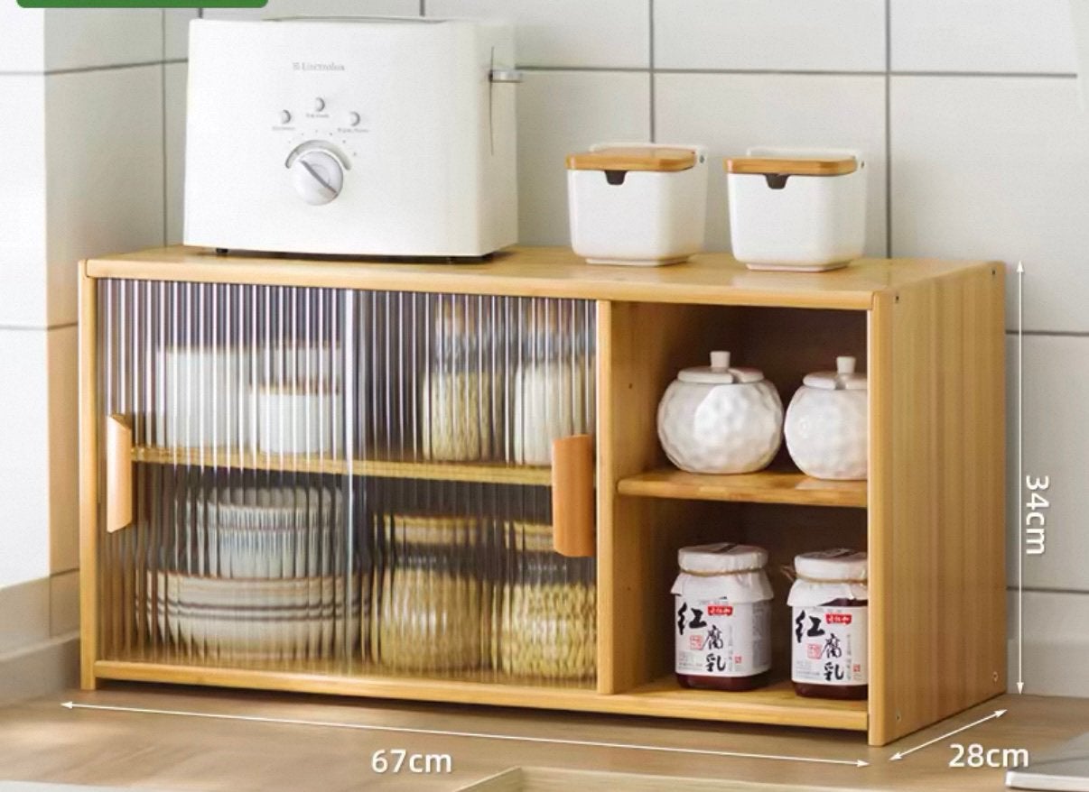 Japanse Stijl Aanrecht Kastje met Glazen Deur, Ophalen of Verzenden, Zo goed als nieuw, Minder dan 150 cm, Minder dan 100 cm