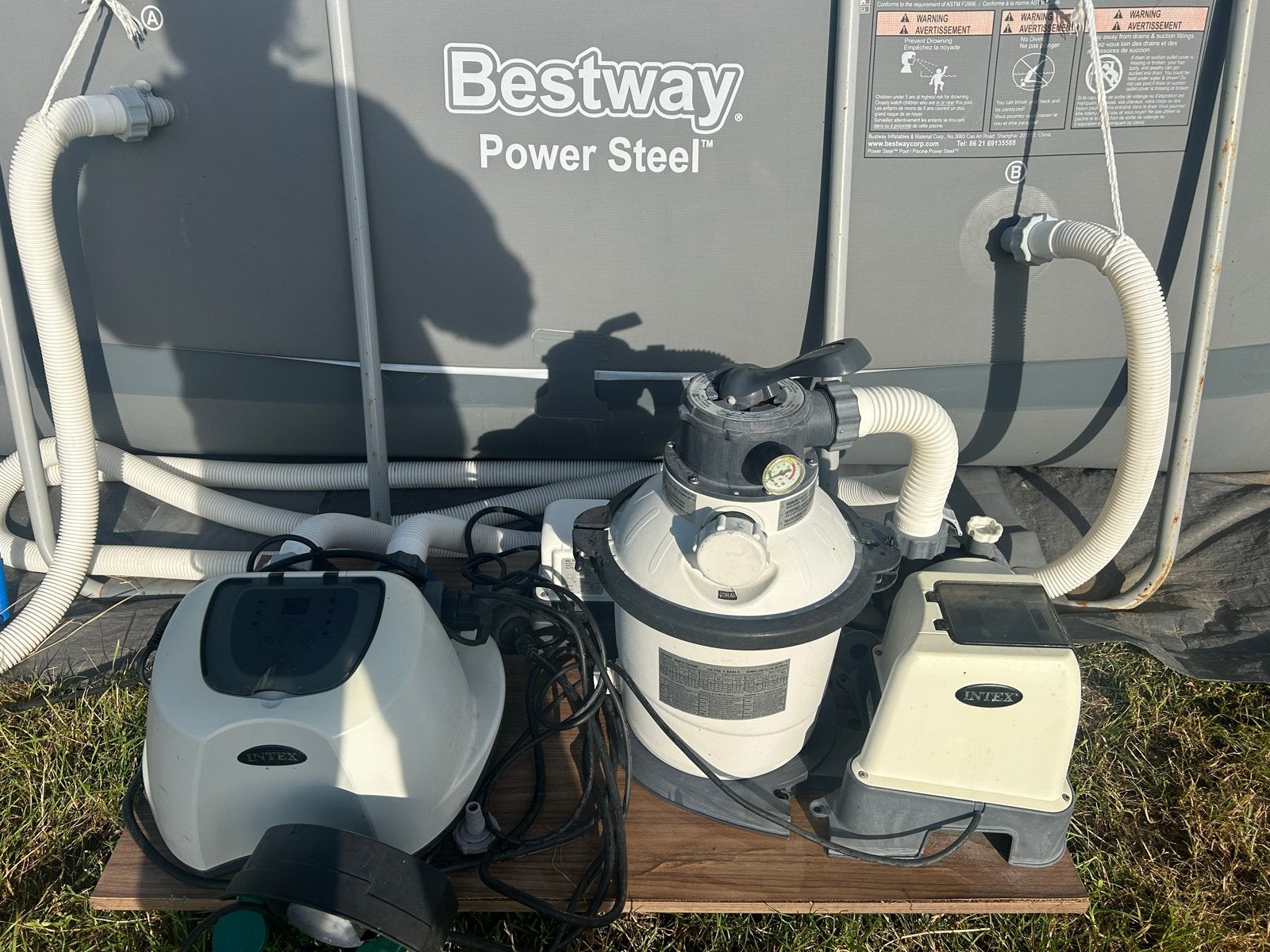 Bestway Power Steel Opzetzwembad met filterpomp, Tuin en Terras, Zwembaden, Ophalen, Gebruikt, 200 tot 300 cm, 80 tot 120 cm
