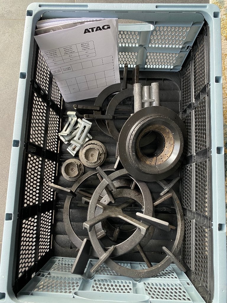 Gaskookplaat - 5 pits ATAG, Ophalen, Gebruikt, Zwart, 50 tot 100 cm