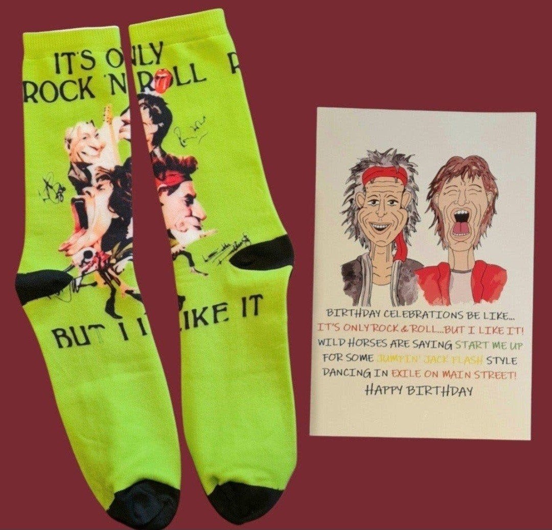 THE ROLLING STONES SOKKEN + VERJAARDAGS KAART ROLLING STONES, Ophalen of Verzenden, Nieuw