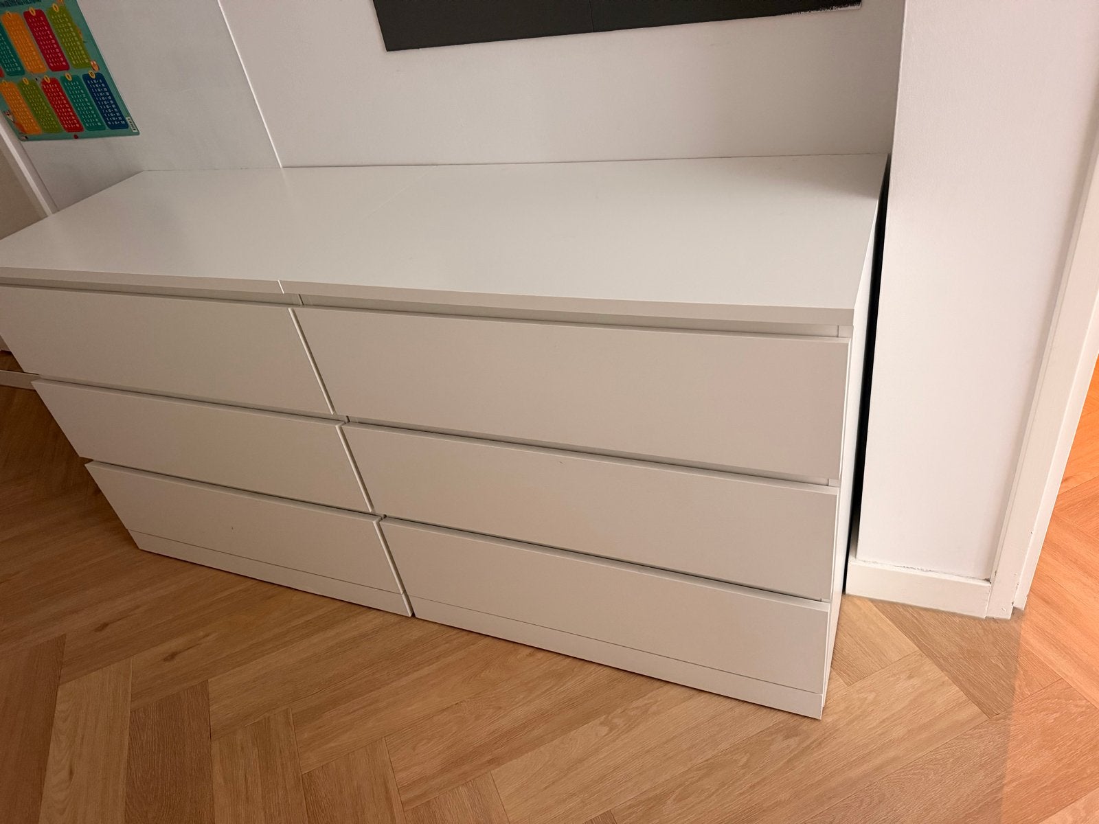 2x IKEA MALM ladekast met 3 lades - Wit, Ophalen, Gebruikt, 50 tot 100 cm, 3 of 4 laden