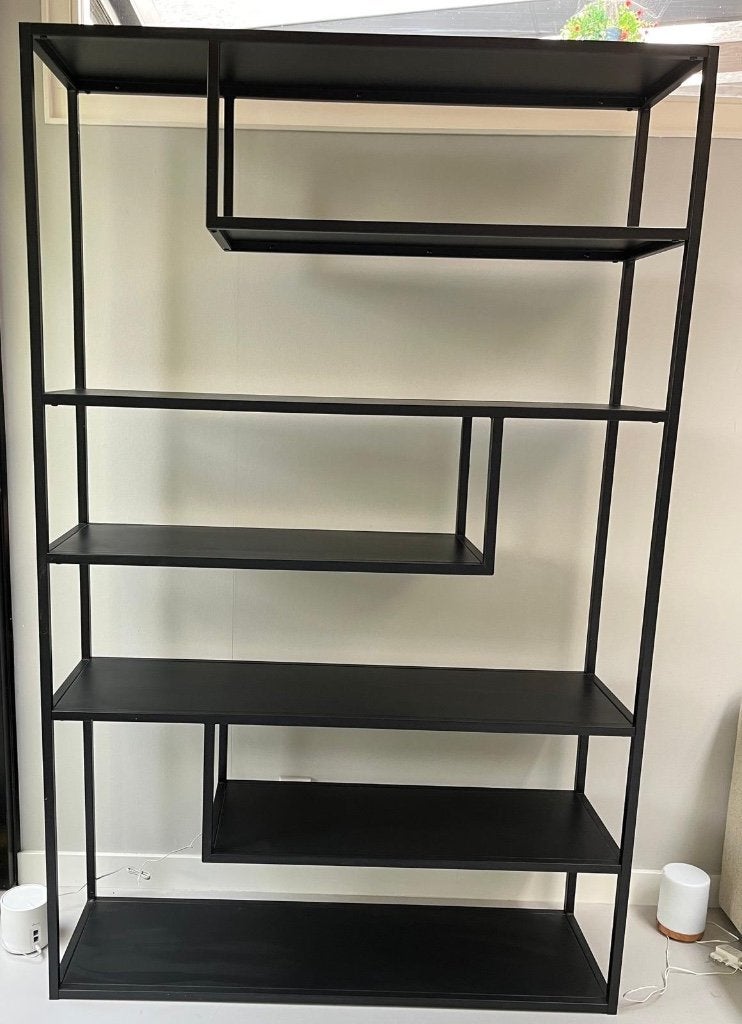 Zwart metalen kast woood 120 breed, Ophalen, 100 tot 150 cm, Zo goed als nieuw, Zwart metaal