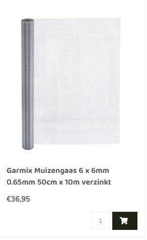 Muizengaas - volière gaas, Ophalen, Nieuw, Minder dan 10 meter, Gaas