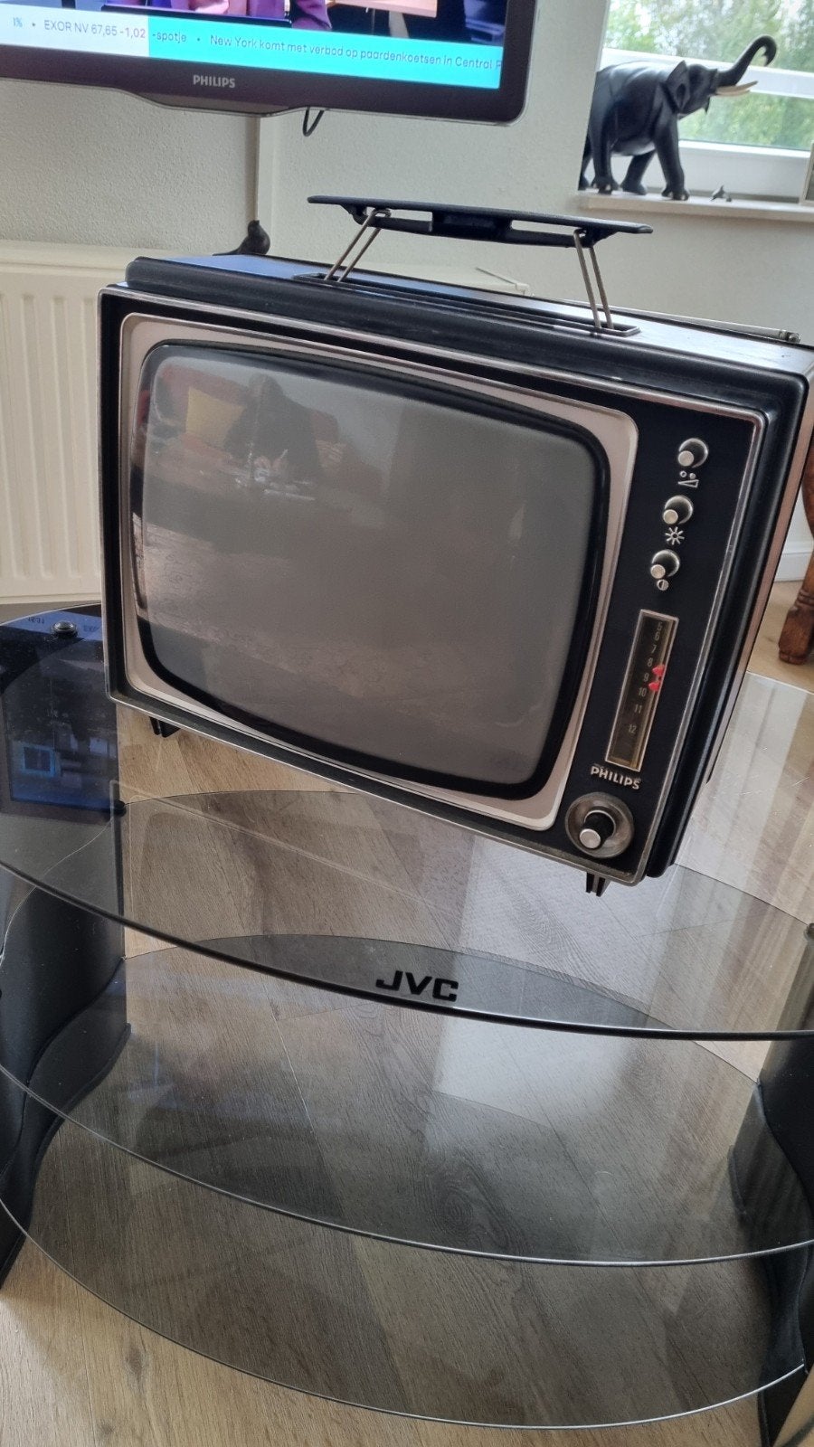 Vintage Philips X12T Draagbare Zwart-wit Televisie, Ophalen, Gebruikt, Minder dan 40 cm, Philips