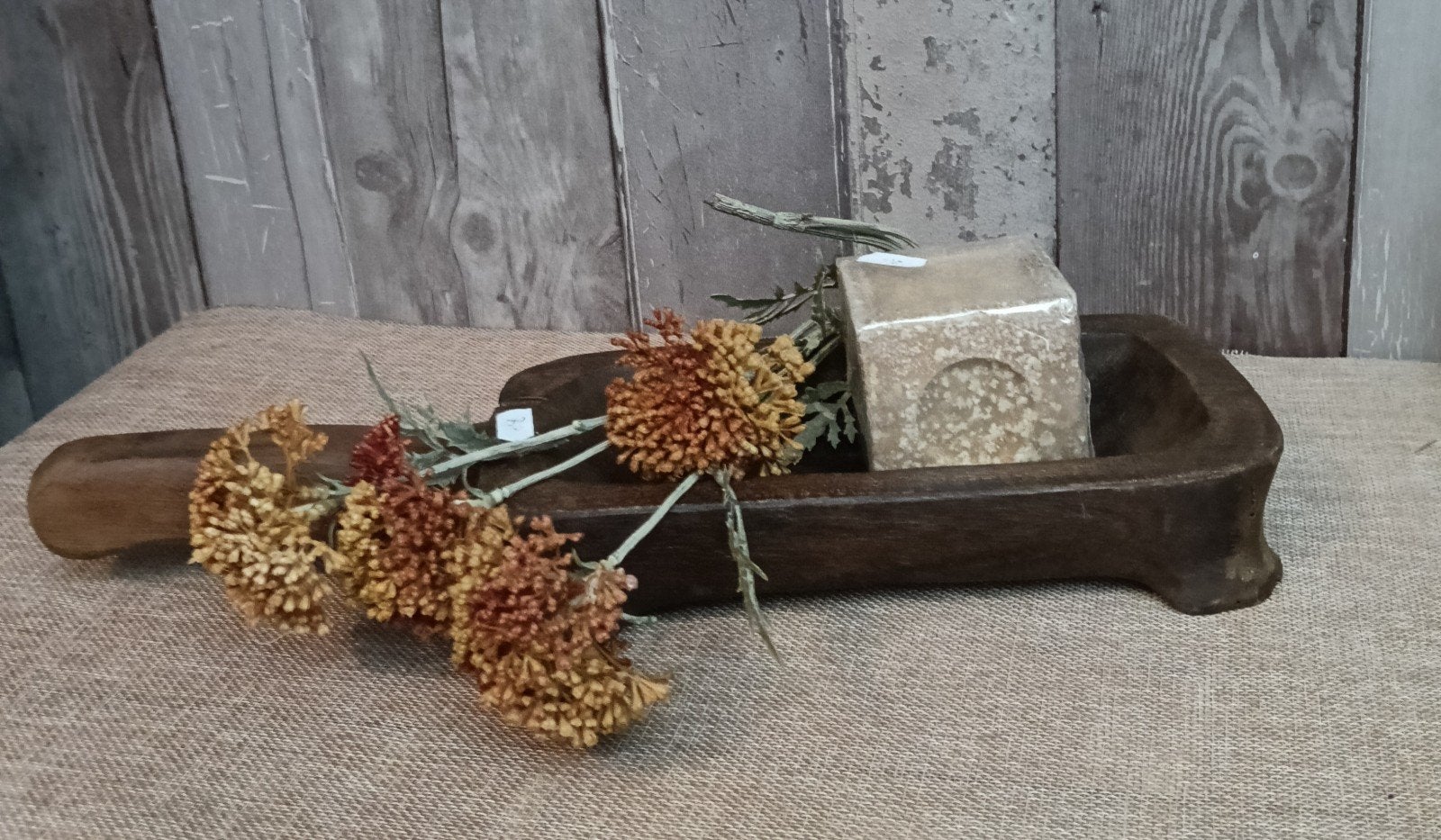 Decoratieve schep met tak en zeep, Antiek en Kunst, Ophalen of Verzenden