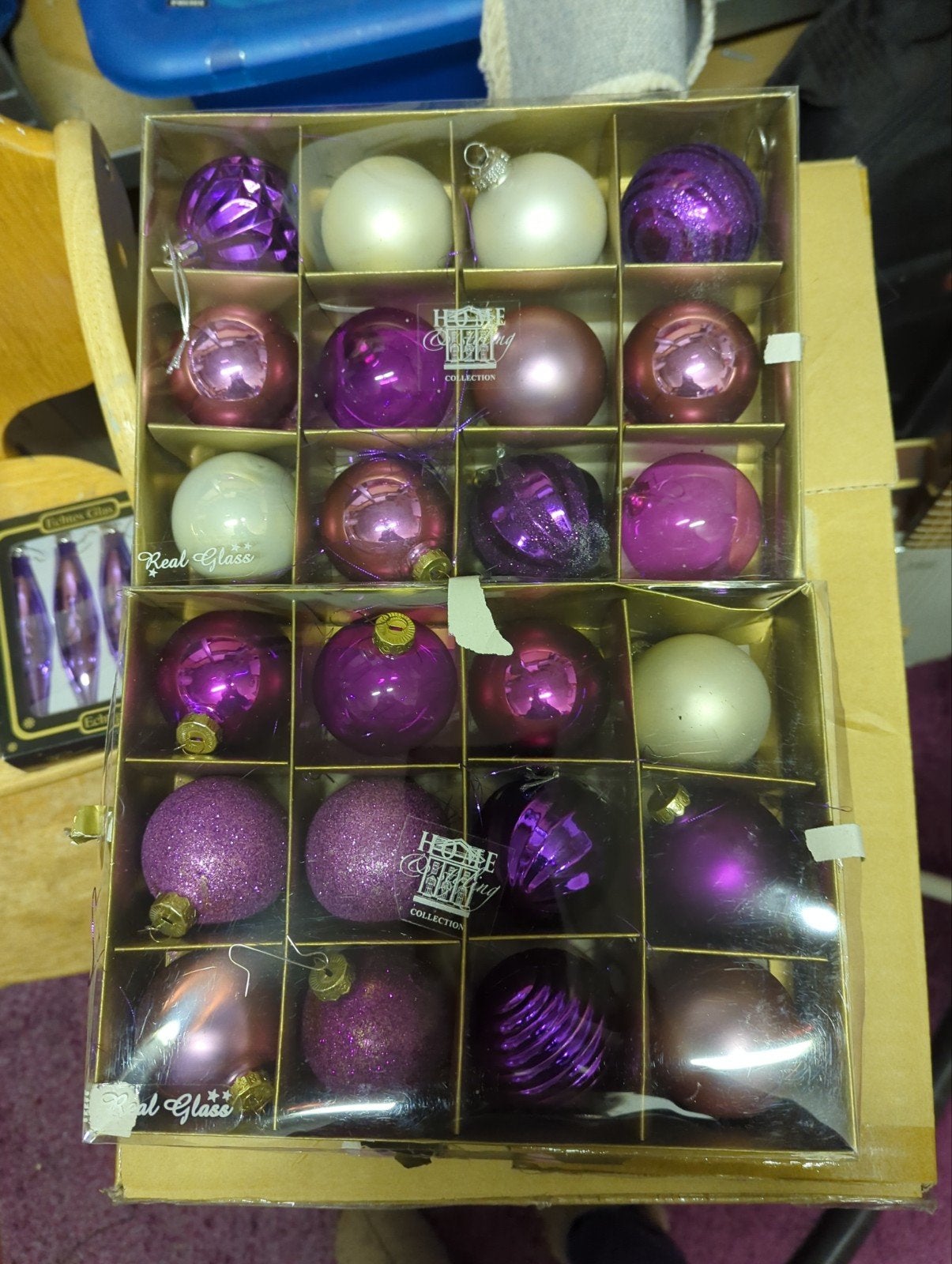 Complete set paarse kerstballen en ornamenten, Diversen, Ophalen of Verzenden