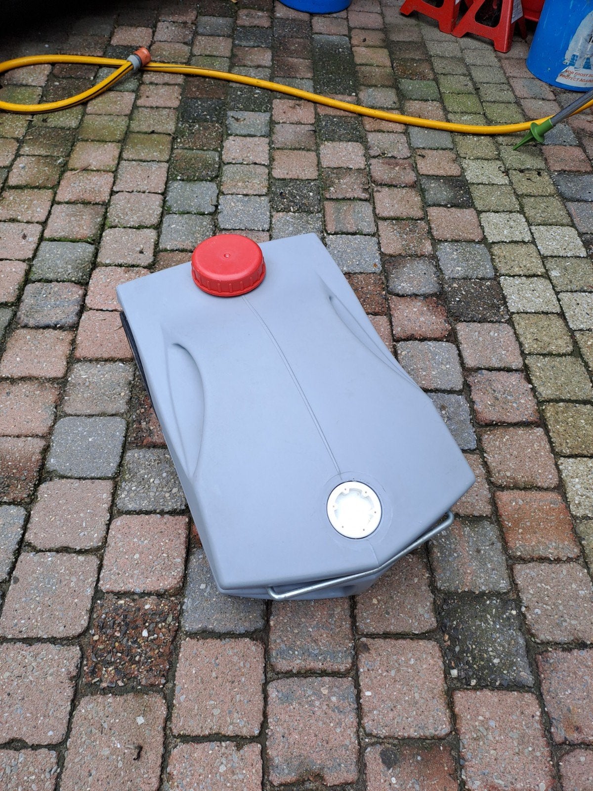 Mobiele afvalwatertank met wielen voor camper/carava, Ophalen of Verzenden, Gebruikt