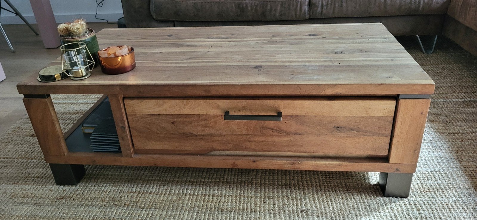 Henders & Hazel Salontafel met Lade, Huis en Inrichting, Tafels | Salontafels, Ophalen, Gebruikt, 100 tot 150 cm, 50 tot 100 cm