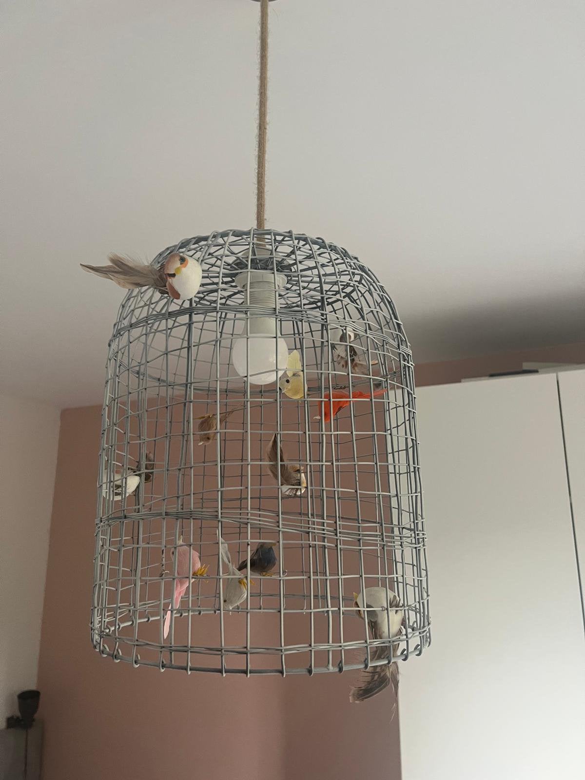 Dutch Dilight vogelkooi hanglamp Ø30 cm gekleurde vogeltjes, Ophalen of Verzenden, Zo goed als nieuw, Metaal