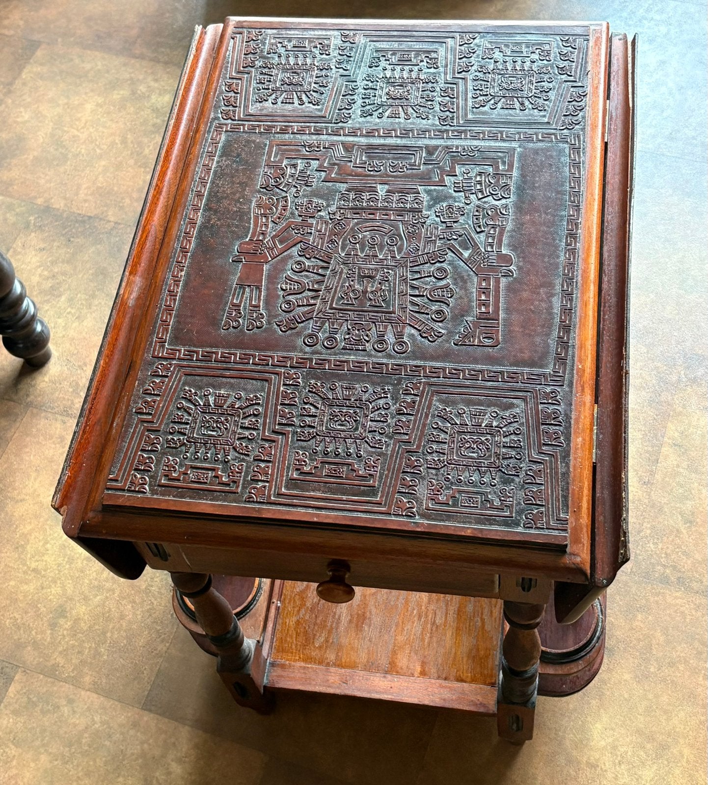 Drankkarretje Peruaans, Huis en Inrichting, Ophalen, Gebruikt, 50 tot 100 cm, Teakhout