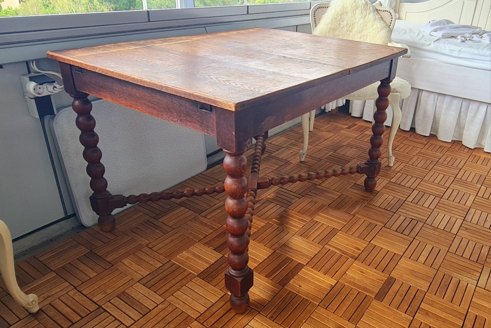 Uitschuifbare Grootmoederstijd Tafel met Frivole Poten, Antiek en Kunst, Ophalen