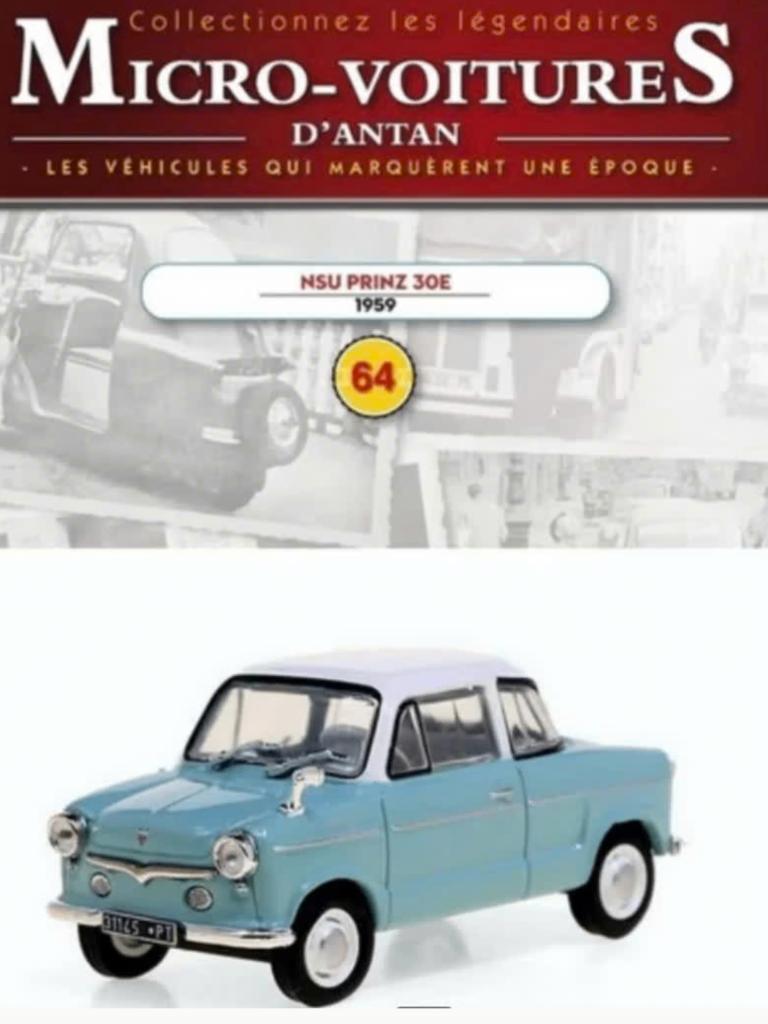 NSU Prinz 30E 1959 schaal 1/43 MICRO d'antan auto's # 64, Verzenden, Nieuw, Auto, Overige merken