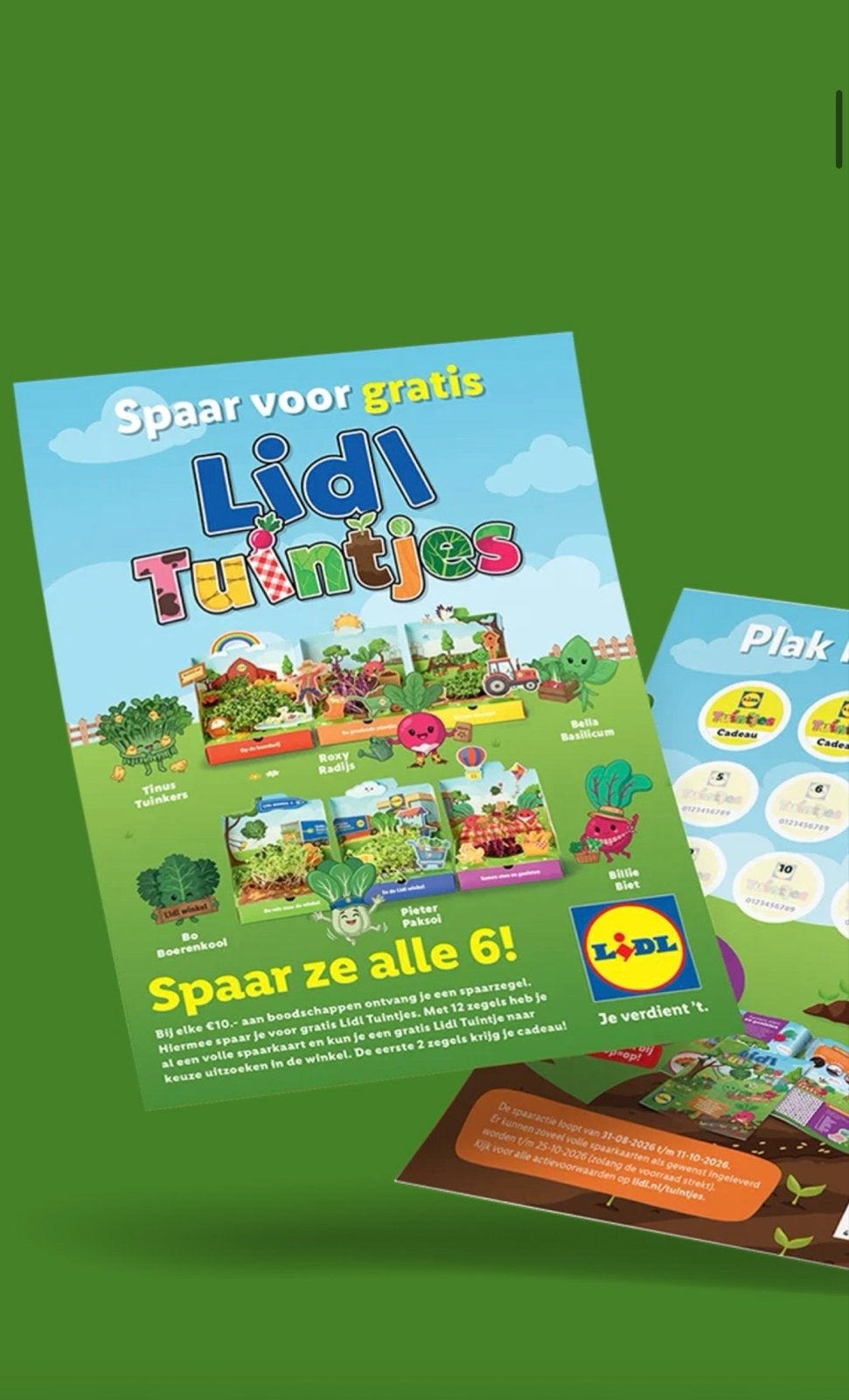 Gevraagd: gratis Lidl Tuintjes Micro Groenten zegels, Lidl, Ophalen