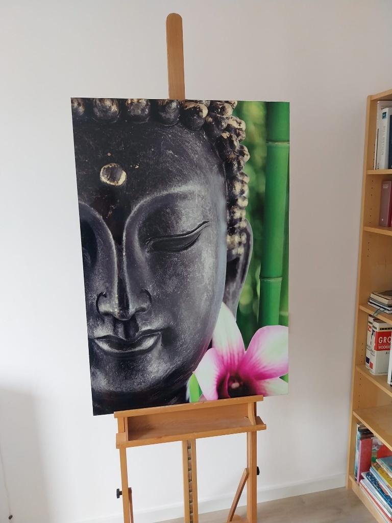 Boeddha print op kunststof plaat 70x103cm, Ophalen, Zo goed als nieuw