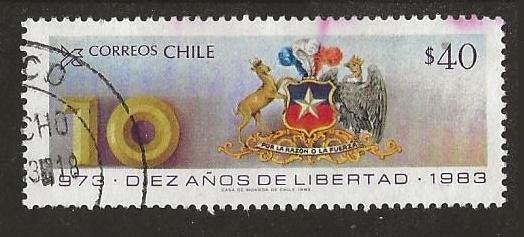 Chili 40, vrijheid, Verzenden, Gestempeld, Zuid-Amerika