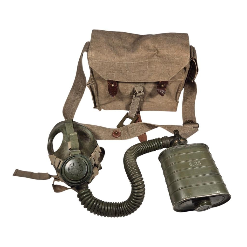 Wo2 Nederlandse Model G Onbereden gasmasker set, Verzamelen, Militaria | Tweede Wereldoorlog, 2288CL, Overige typen, Info@dbmmilitaria.nl