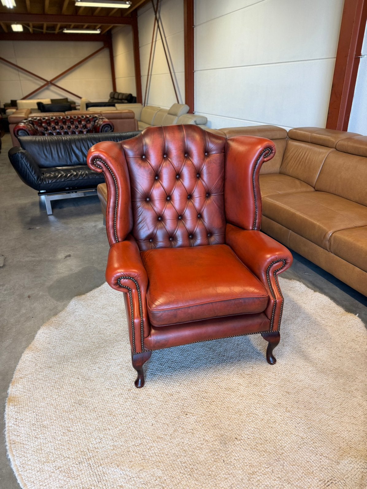 Chesterfield fauteuil oorfauteuil stoel oxblood rood, Huis en Inrichting, Fauteuils, 2871SK, Klassieke, Mariansoliak8@gmail.com