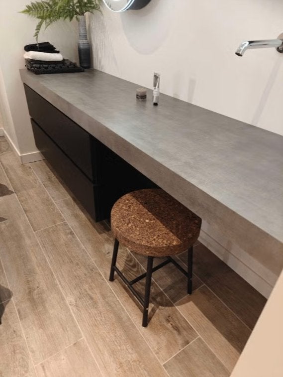 Kaptafel hangend 210 cm met krukje met of zonder waskom, Ophalen, Nieuw, 200 cm of meer