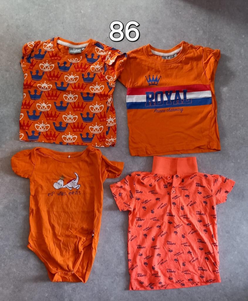 oranje tshirts maat 86 vestje 92, Kinderen en Baby's, Babykleding | Maat 80, Ophalen, Gebruikt, Onbekend, Truitje of Vestje