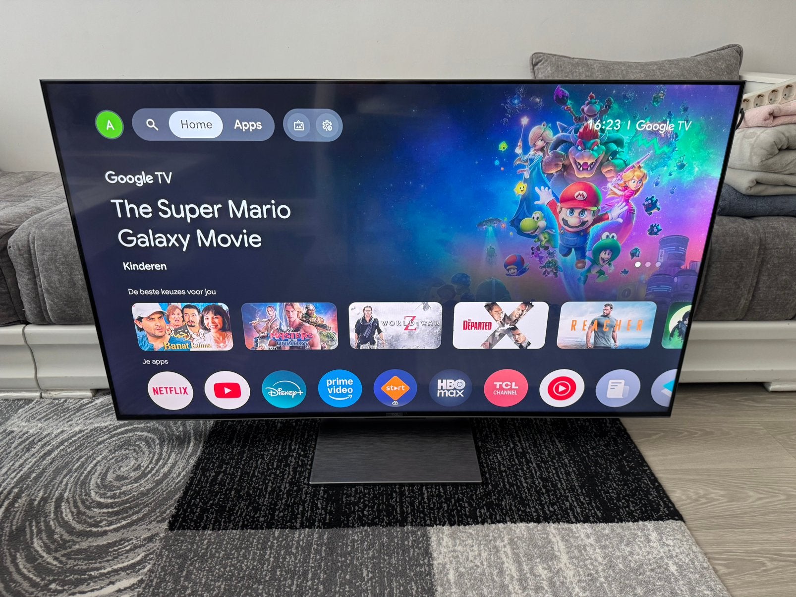 TCL 55inch UHD Google tv | 144hZ | 4K Qled tv | Werkt Super, QLED, 50 Hz, Zo goed als nieuw, 100 cm of meer