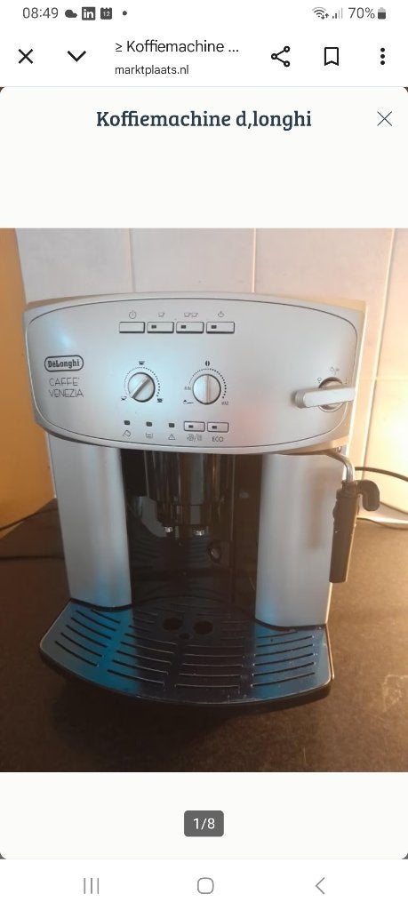 Koffiemachine Delonghi, Witgoed en Apparatuur, Koffiezetapparaten, Gebruikt, Koffiemachine, Gemalen koffie, Ophalen