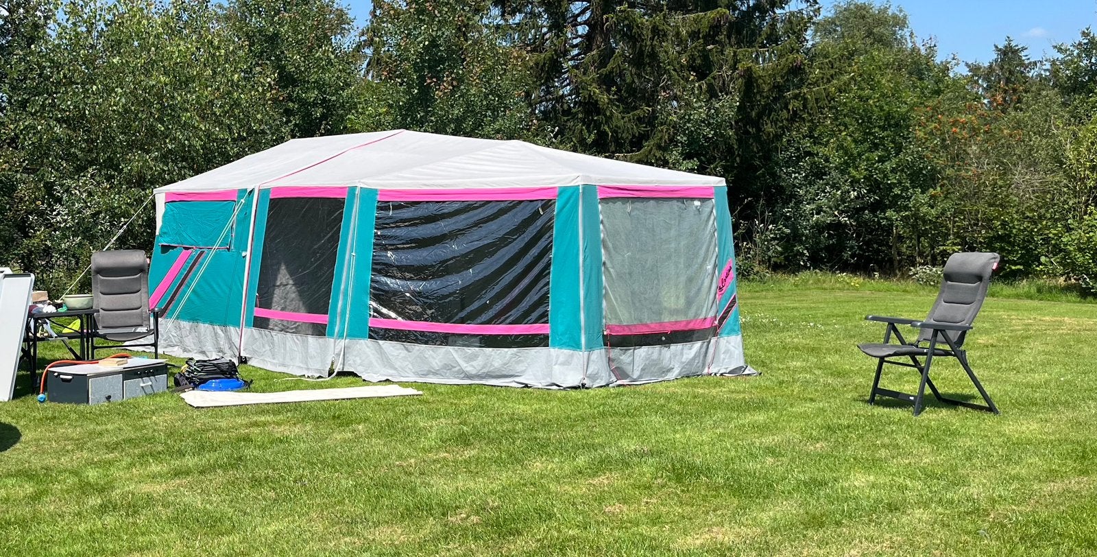 Leuke retro vouwwagen in goede staat. Raclet Cortina, Caravans en Kamperen, Ophalen, Gebruikt, Tot en met 4