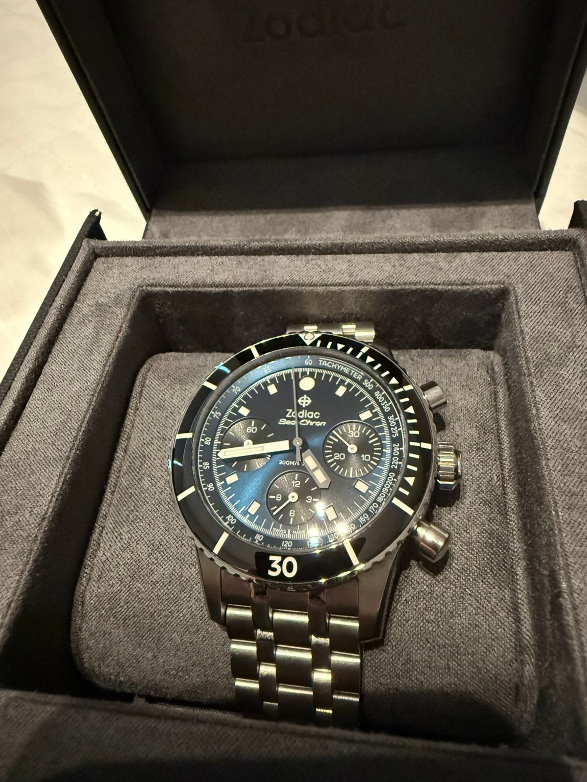Zodiac sea chrone zo3605, Ophalen of Verzenden, Zo goed als nieuw, Staal, Overige merken