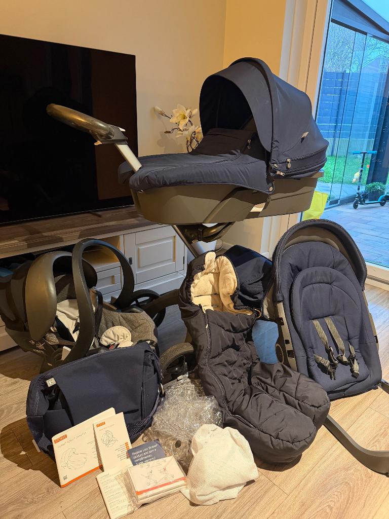 Stokke xplory v5 set, Kinderen en Baby's, Kinderwagens en Combinaties, Gebruikt, Met autostoeltje, Combiwagen, Ophalen